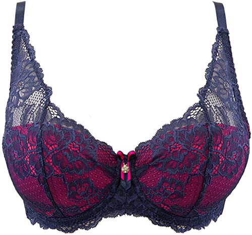 Axami charmanter Push Up BH mit Pinker Schale und Blauer Spitze 80F von Axami