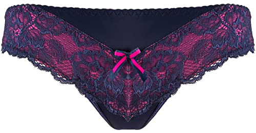 Axami charmanter String mit Blauer Spitze verziert und Pinker Schleife S von Axami