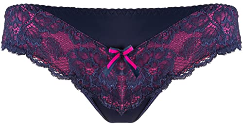 Axami charmanter String mit Blauer Spitze verziert und Pinker Schleife XL von Axami