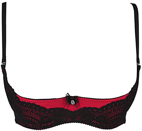Axami roter Hebe BH mit schwarzer orientalischer Spitze 85D von Axami