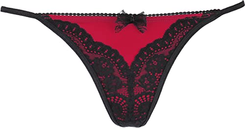 Axami roter String mit schwarzer orientalischer Spitze S von Axami