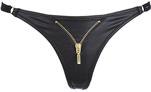 Axami schwarzer Latex String mit Reißverschluss XXL von Axami
