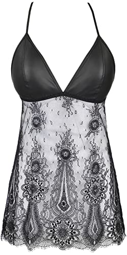 Axami schwarzes Babydoll mit transparenter Spitze XL von Axami