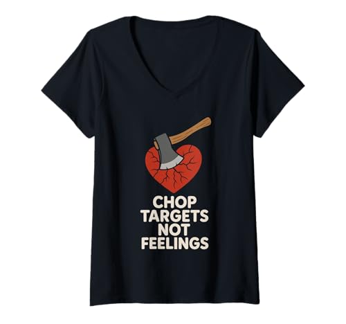 Damen Lustige Axt Werfen Meme Axe Me Anything Sharp Skills Humor T-Shirt mit V-Ausschnitt Damen Lustige Axt Werfen Meme Axe Me Anything Sharp Skills Humor T-Shirt mit V-Ausschnitt von Axe Throwing Club Gift Bar Competition Sip Happens