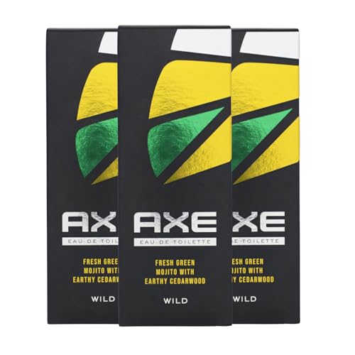 3x Axe Wild EDT Green Mojito & Zedernholz Eau de Toilette for man je 100ml EDT von Axe