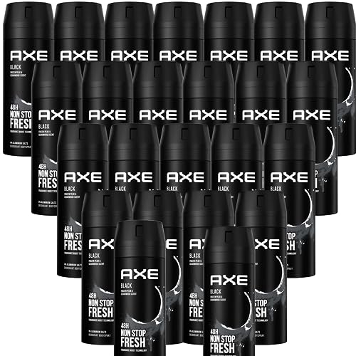 AXE Bodyspray Black Deo ohne Aluminiumsalze Deodorant im 24er Set Deospray Männer Herren Men 24x 150ml von Axe