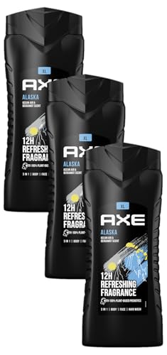 Axe 3-in-1 Duschgel & Shampoo Alaska XL für langanhaltende Frische Männer Duschgel dermatologisch getestet 400 ml (Packung mit 3) von Axe