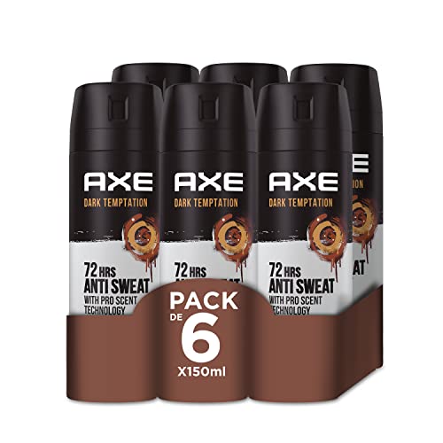 Axe Dark Temptation Deodorant für Herren, Antitranspirant, 150 ml, 6 Stück von Axe