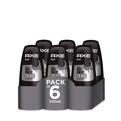 Axe Deodorant für Herren, Roll-On Schwarz, 50 ml, 6 Stück von Axe