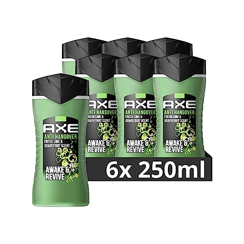 Axe 3-in-1 Duschgel & Shampoo Anti-Hangover für langanhaltende Frische und Duft nach der Dusche Männer Duschgel dermatologisch getestet 6x 250 ml von Axe
