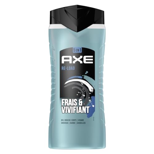 Axe Duschgel für Herren, 5 in 1, Re-Load, frischer und belebender Duft, 24 Stunden feuchtigkeitsspendend, 87% Inhaltsstoffe natürlichen Ursprungs – 400 ml von Axe