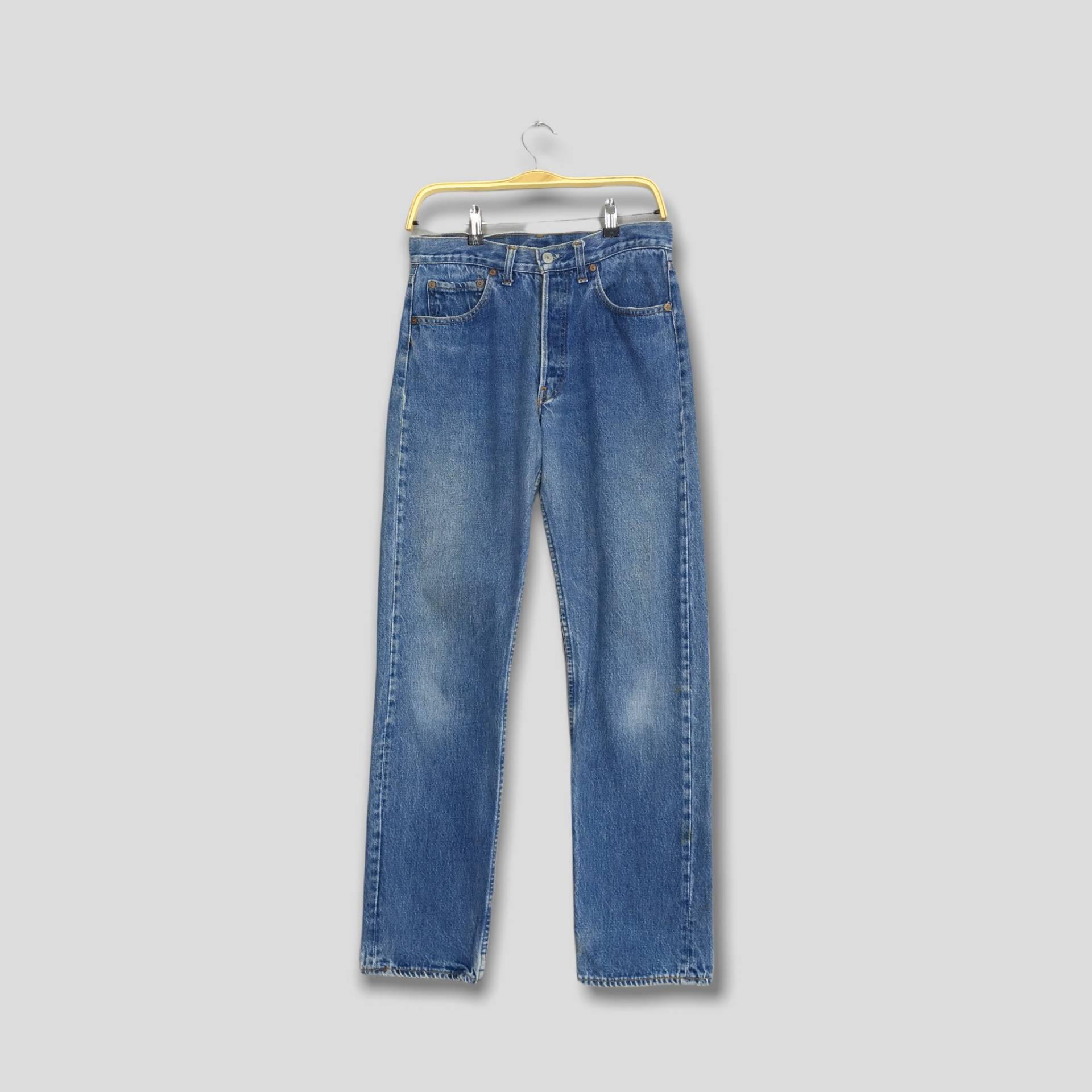 Größe 30x31 Vintage 90Er Jahre Levi's 501 Blue Faded Dirty Jeans Slim Fit Denim Levis Stone Washed Distressed W30 von AxeVin