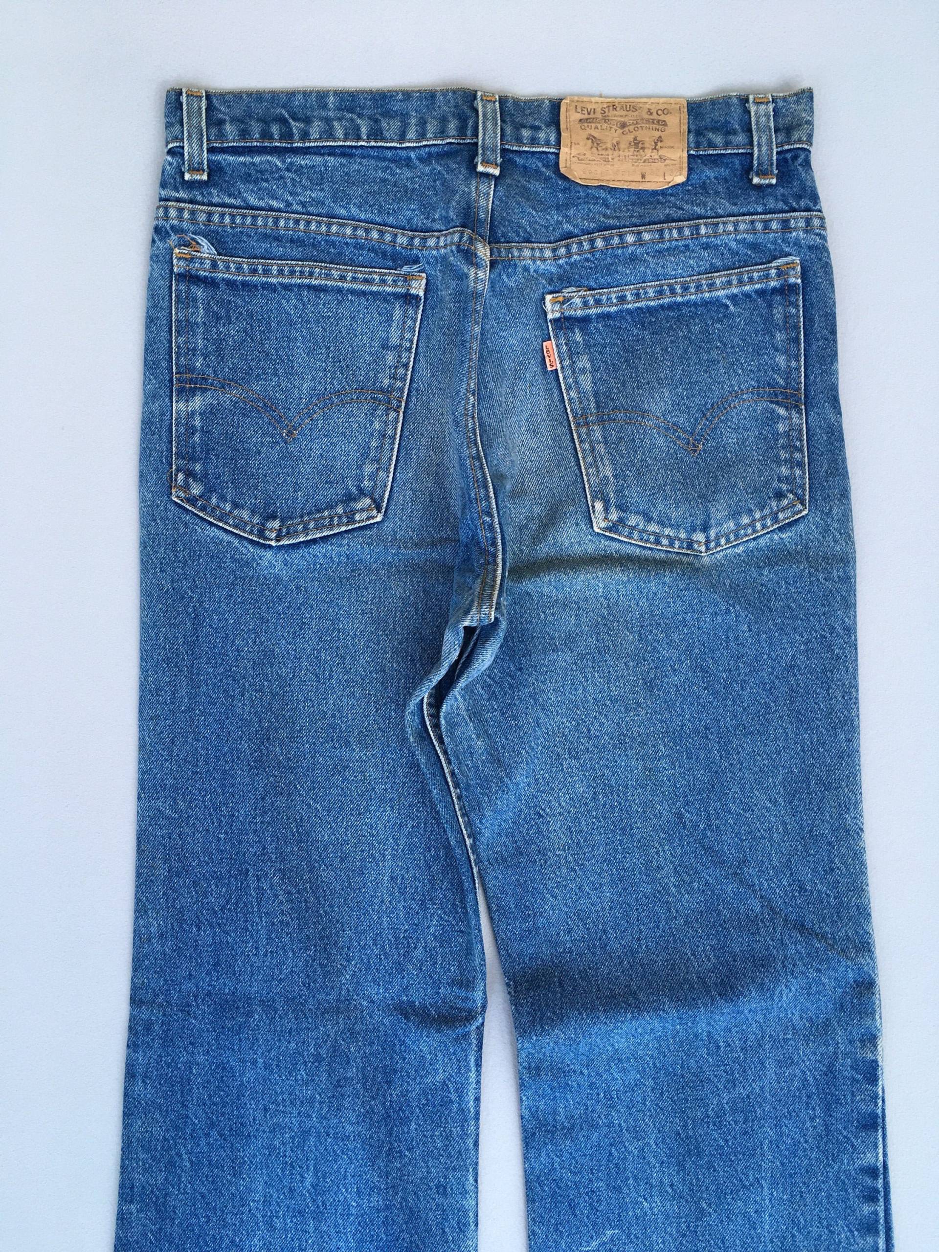 Größe 31x31 Vintage 80Er Levi's 517 Bootcut Flare Jeans Verblasste 70Er High Rise Denim Bell Bottom Hippie W31 von AxeVin