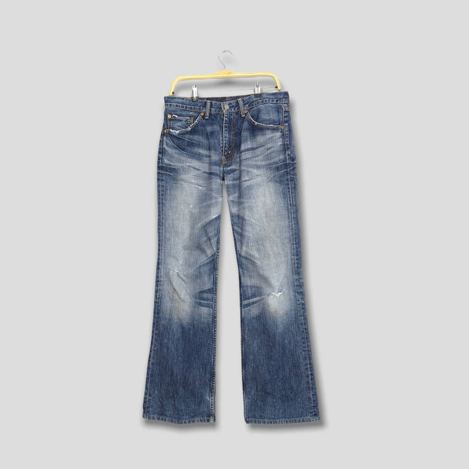 Größe 32x31 Vintage Levi's 517 Jeans Bootcut Flare Denim 1980Er Faded Lightwash Bell Bottom Hippies W32 von AxeVin