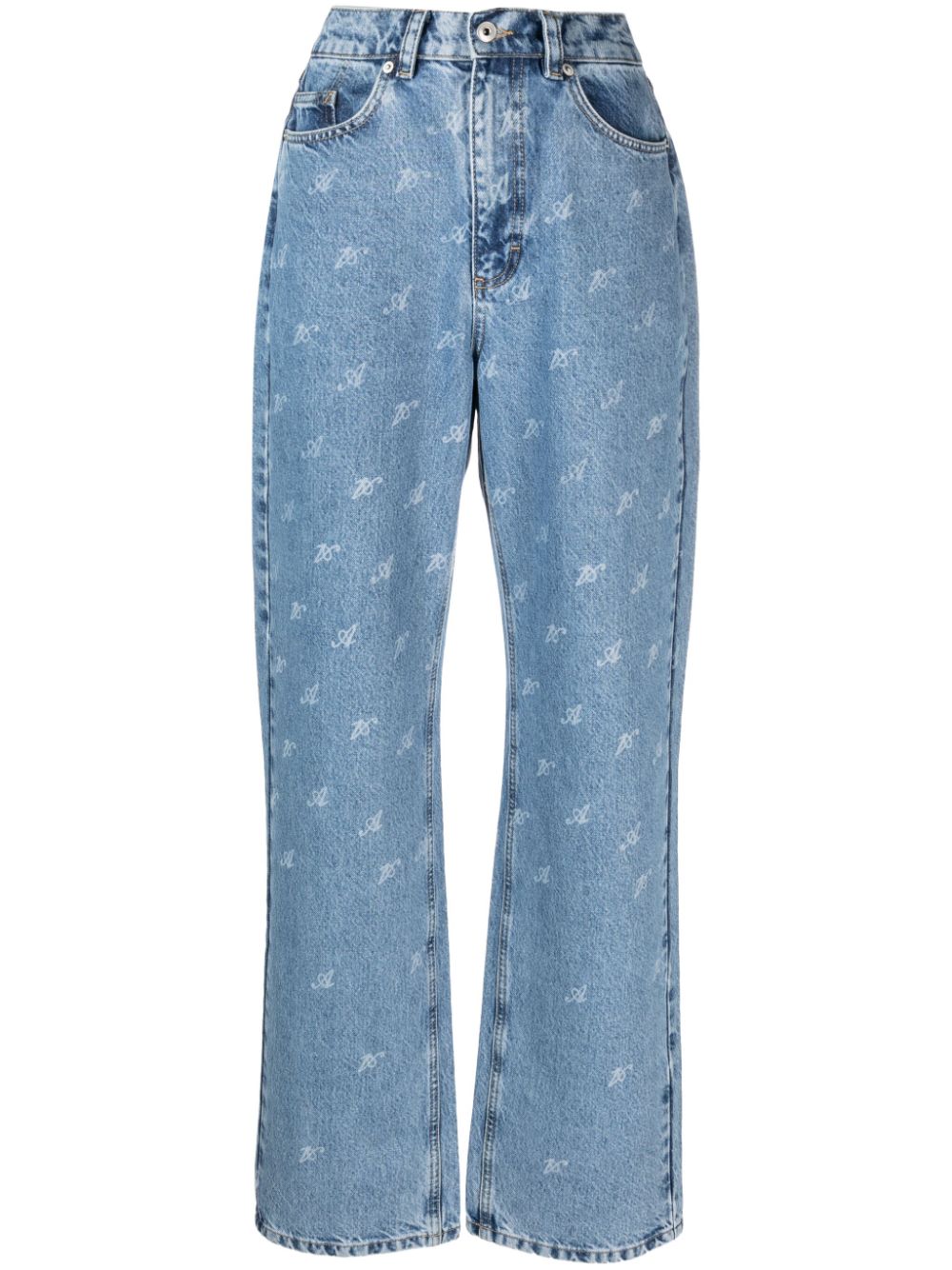 Axel Arigato Gerade Jeans mit Initialen-Print - Blau von Axel Arigato