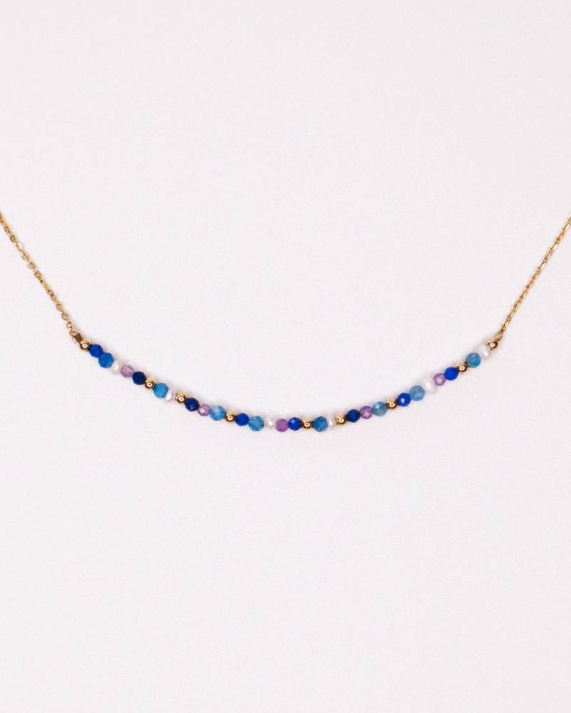 Andromeda, Perlenkette, Halskette Mit Blauem Stein, Halskette, Feine Edelsteinen, Lapislazuli, Weihnachtsgeschenkschmuck von AxelleJoly