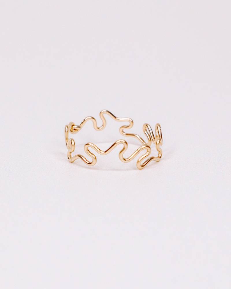 Gaia, Wellenring, Schlangenring, Dünner Ring, Drahtring, Edler Originalring, Naturring, Gold, Silber, Weihnachtsgeschenkschmuck von AxelleJoly