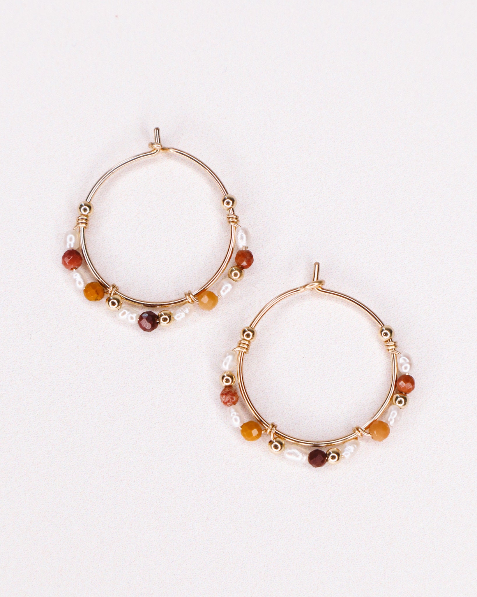 Giudecca, Kreolen, Steinkreolen, Perlenkreolen, Steinohrringe, Große Weihnachtsgeschenkschmuck von AxelleJoly