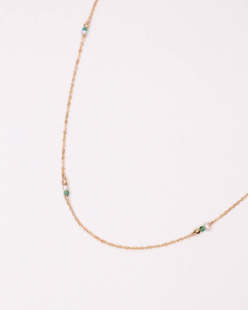 Grüne Alge, Halskette, Halskette Aus Edelsteinen, Feine Gold, Silber, Smaragd, Zuchtperlen, Schmuckstück Als Weihnachtsgeschenk von AxelleJoly