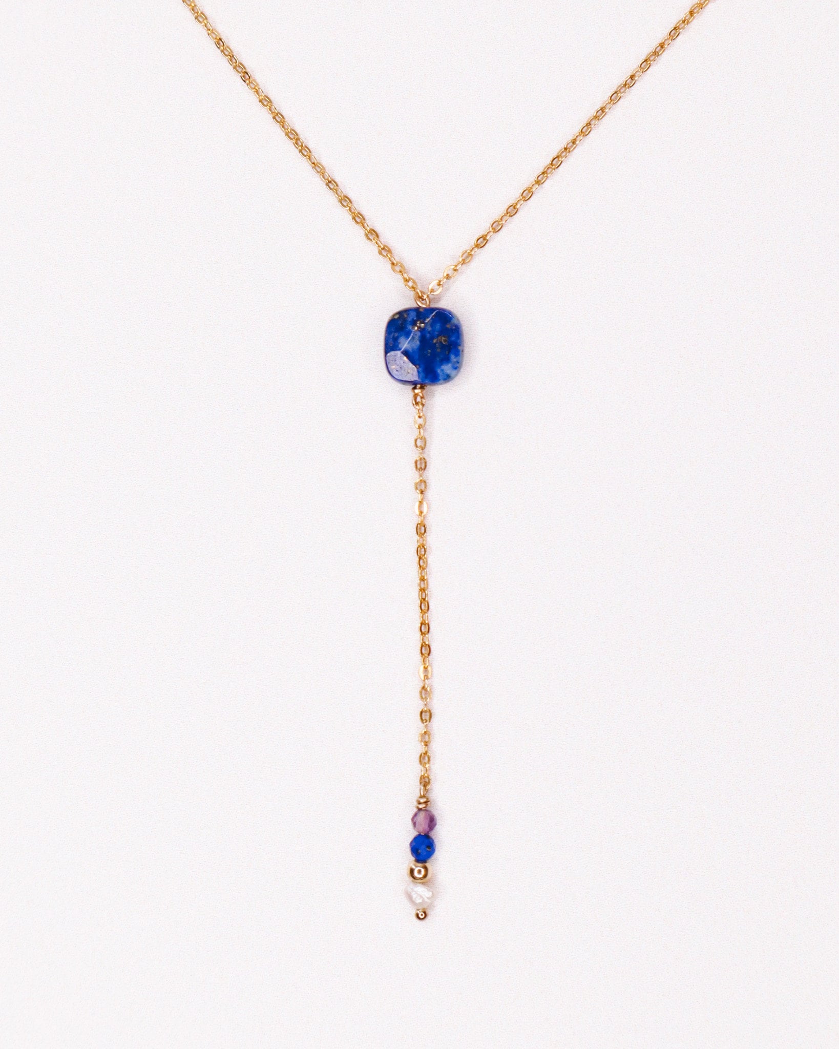 Iris, Halskette Mit Anhänger, Krawattenhalskette, Lange Halskette, Lapislazuli-Halskette, Blaue Weihnachtsgeschenkschmuck von AxelleJoly