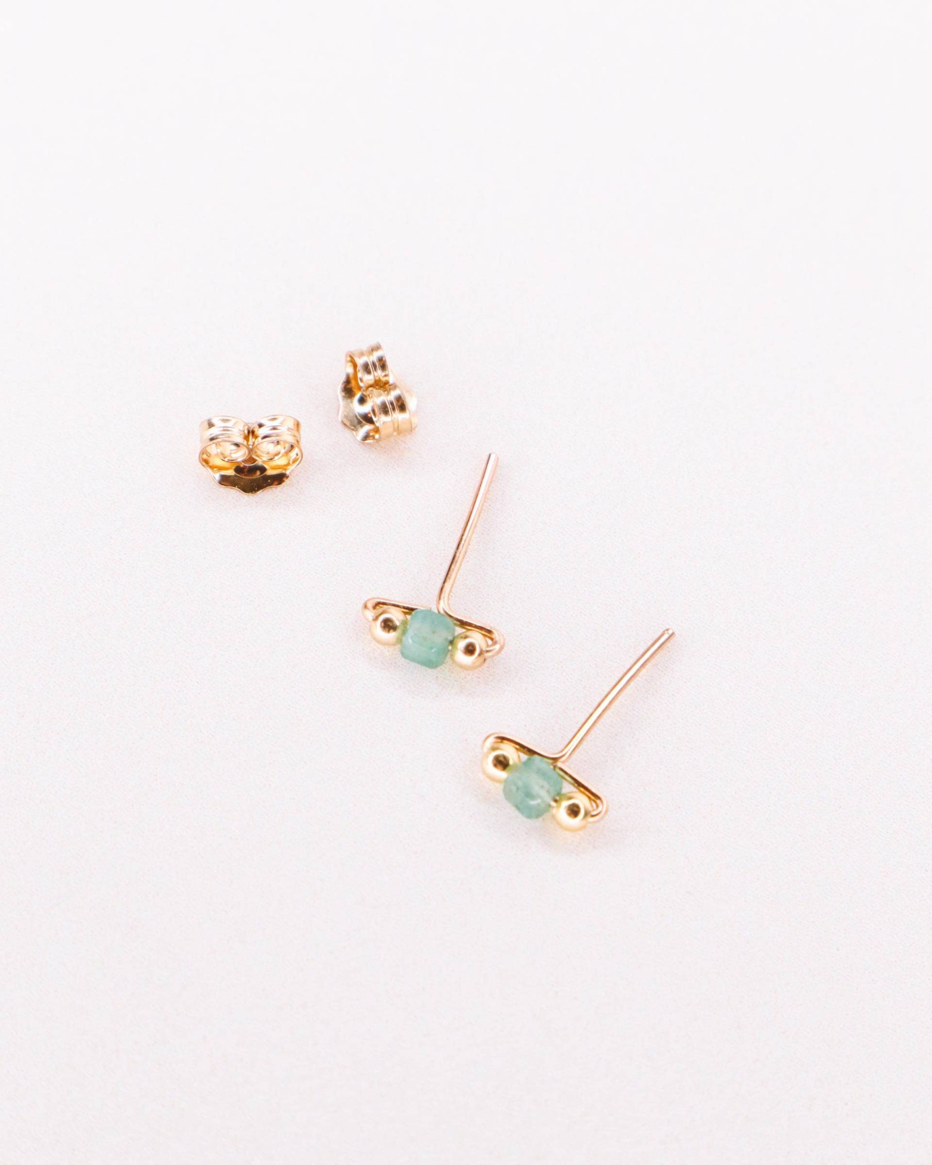 Loire - Grün, Ohrstecker, Grüne Feine Ohrringe, Weihnachtsgeschenkschmuck von AxelleJoly