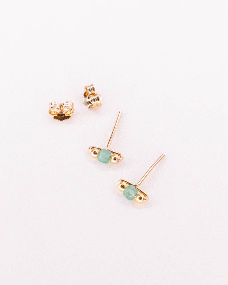 Loire - Grün, Ohrstecker, Grüne Feine Ohrringe, Weihnachtsgeschenkschmuck von AxelleJoly