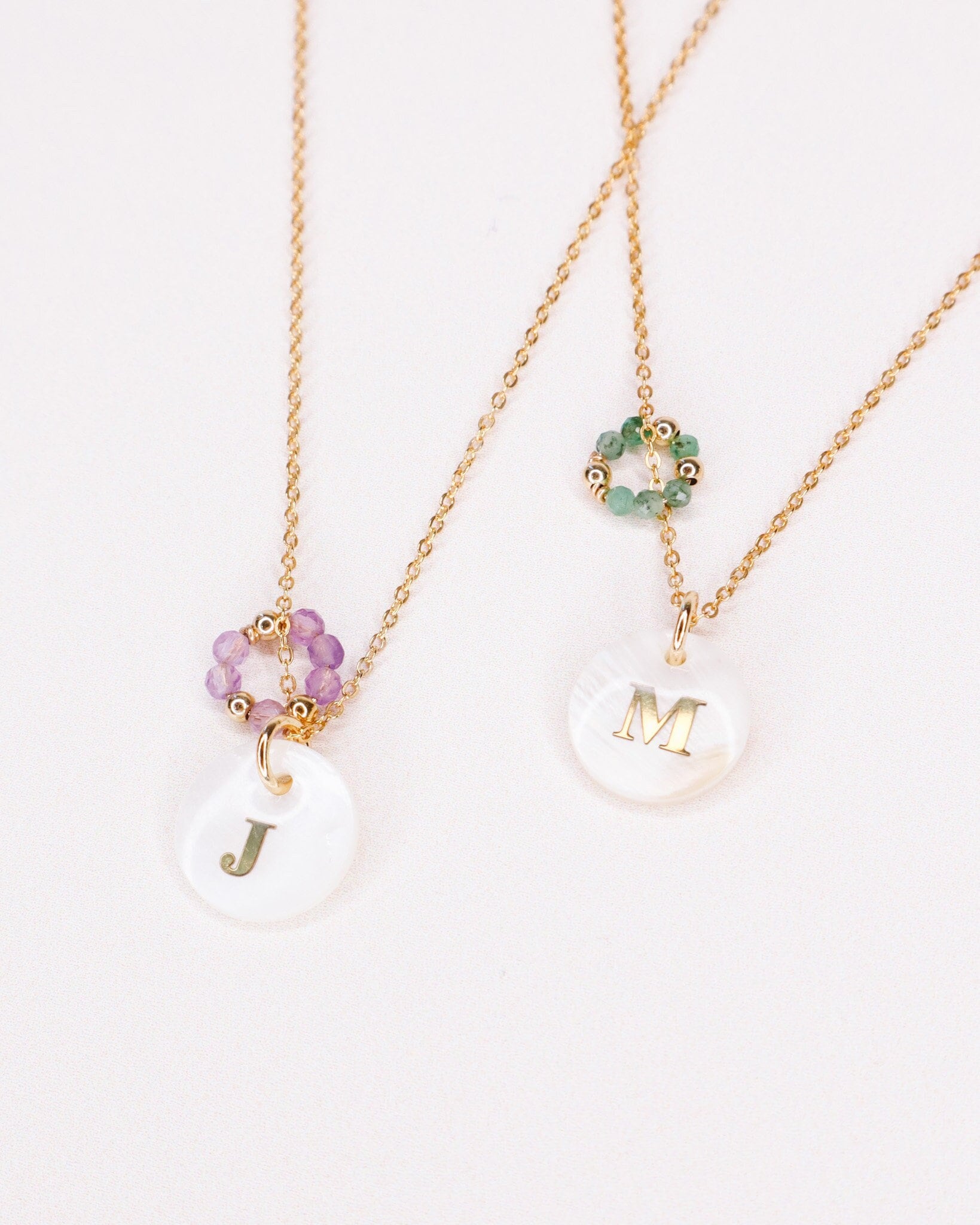 Pangaea, Personalisierte Buchstabenkette, Geburtssteinkette, Edelsteinkette, Halskette, Weihnachtsgeschenkschmuck von AxelleJoly