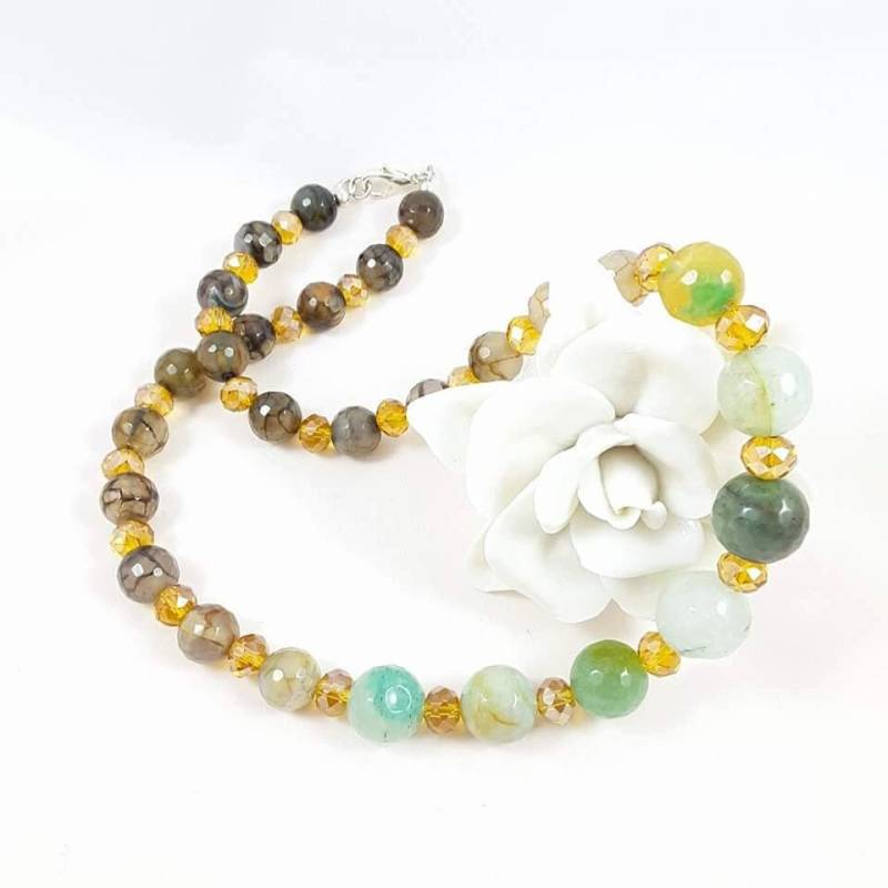 Ombré Achat Statement Halskette Chunky Edelstein, Spiritueller Schutz von AxenArt