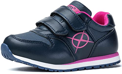 Axim Sneaker Mädchen Turnschuhe Mädchen Halbschuhe mit Klettverschluss Sportschuhe mit Ledereinlegesohle (Navy Blau, eu_Footwear_Size_System, Toddler, Numeric, medium, Numeric_25) von Axim