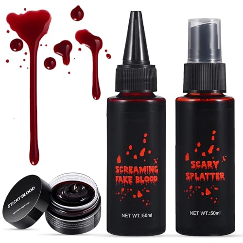 Axinyijia 3 Stück Halloween Kunstblut Set Realistisch Geronnenes Blutplasma Kunstblut Spray Tropfendes Kunstblut Simulierte Wunden Axinyijia 3 Stück Halloween Kunstblut Set Realistisch Geronnenes Blutplasma Kunstblut Spray Tropfendes Kunstblut Simulierte Wunden von Axinyijia