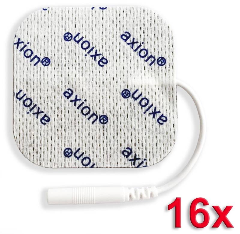 Axion Elektrodenpads passend zu Prorelax, Promed, axion - 5x5cm, 2mm Steckanschluss, 16 St.,selbstklebende TENS EMS Elektroden von Axion