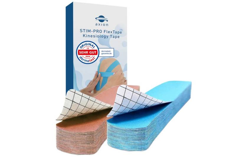 Axion Kinesiologie-Tape Precut Kinesiologie Tape 2er Set Beige und Blau (50-St) 25cm x 5cm von Axion