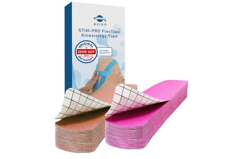 Axion Kinesiologie-Tape Precut Kinesiologie Tape 2er Set Beige und Pink (50-St) von Axion