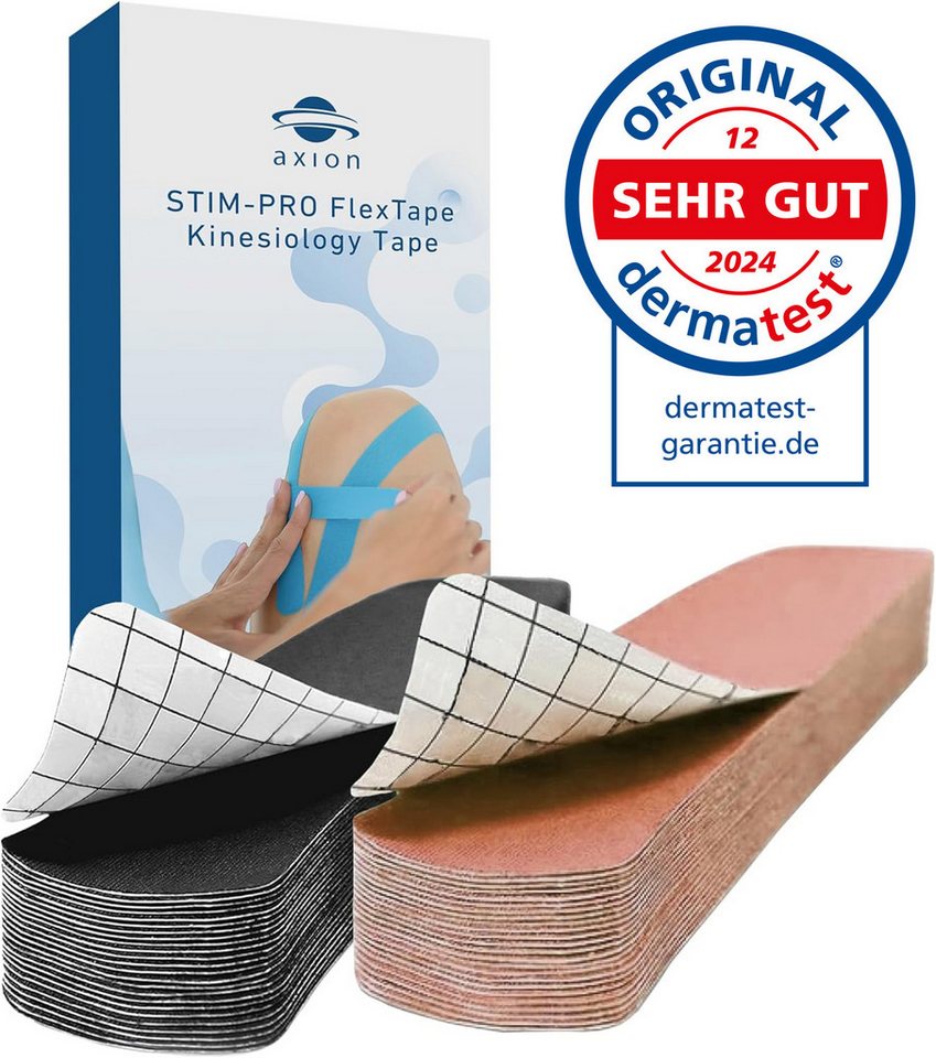 Axion Kinesiologie-Tape Precut Kinesiologie Tape 2er Set Beige und Schwarz (50-St) 25cm x 5cm von Axion
