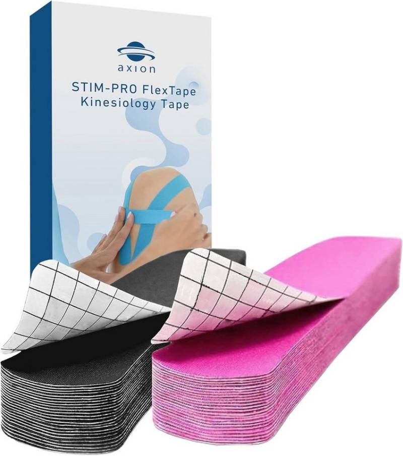 Axion Kinesiologie-Tape Precut Kinesiologie Tape 2er Set Pink und Schwarz (50-St) 25cm x 5cm von Axion