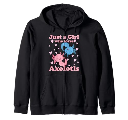 Nur EIN Mädchen, das Axolotls liebt. Cute Axolotl Kawaii Kapuzenjacke von Axolotl Amphibien Designs und Geschenkideen