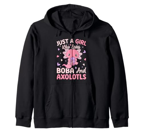 Nur EIN Mädchen, das Axolotls liebt. Cute Axolotl Kawaii Kapuzenjacke von Axolotl Amphibien Designs und Geschenkideen