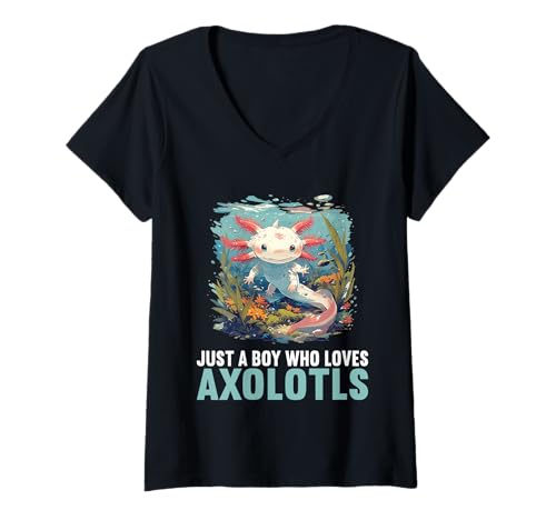 Damen Axolotl T-Shirt mit V-Ausschnitt Damen Axolotl T-Shirt mit V-Ausschnitt von Axolotl Axolotl Geschenk Shop