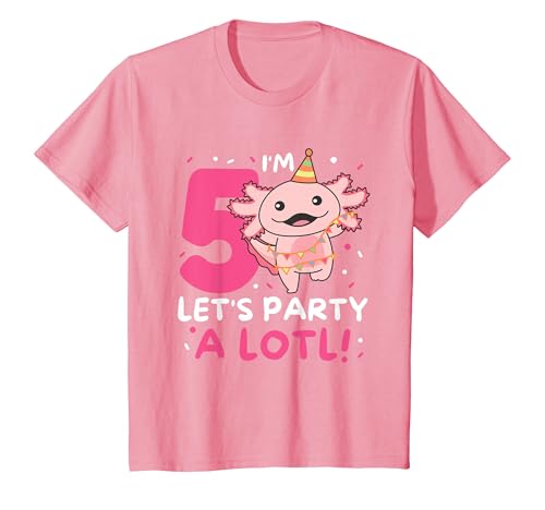 Kinder 5. Geburtstag Axolotl Pun Let's Party A Lotl T-Shirt von Axolotl Birthday Gift Cute Animals