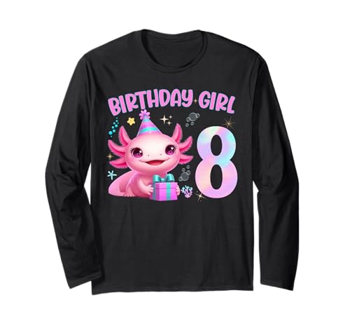 Axolotl Geburtstag Mädchen Party Outfit Pink Bday Underwater Langarmshirt Axolotl Geburtstag Mädchen Party Outfit Pink Bday Underwater Langarmshirt von Axolotl Birthday Girl Outfit