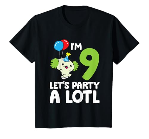 Kinder Axolotl 9. Geburtstag Axolotl I'm 9 Let's Party A Lotl Axolotl T-Shirt von Axolotl Birthday Party Tees And Gifts