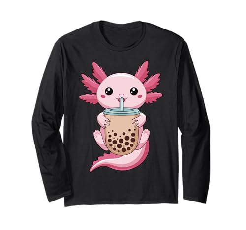 Axolotl Bubble Boba Tea Anime Cute Kawaii Axolotl für Kinder Langarmshirt von Axolotl Bubble Boba Tea Anime Cute Axolotl Design