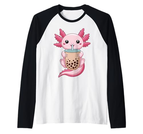 Axolotl Bubble Boba Tea Anime Cute Kawaii Axolotl für Kinder Raglan von Axolotl Bubble Boba Tea Anime Cute Axolotl Design