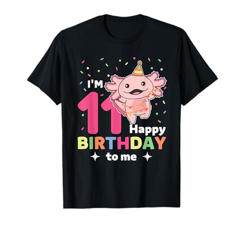 Axolotl zum 11. Geburtstag für Kinder elf Jahre alt Axolotl T-Shirt von Axolotl Geburtstags Geschenk süße Tiere