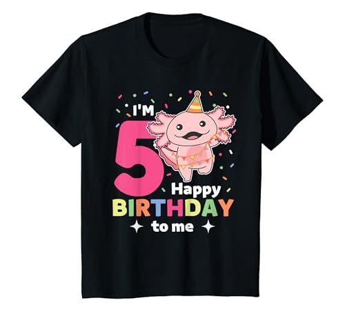 Kinder Axolotl zum 5. Geburtstag für Kinder fünf Jahre alt Axolotl T-Shirt von Axolotl Geburtstags Geschenk süße Tiere