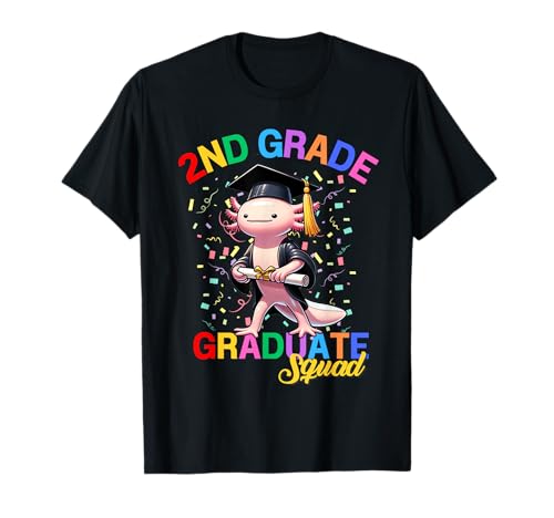 Kinder 2nd Grade Graduate Squad Axolotl Team Second Grade Tees T-Shirt Kinder 2nd Grade Graduate Squad Axolotl Team Second Grade Tees T-Shirt von Axolotl Graduation Back to School Women Men Kids