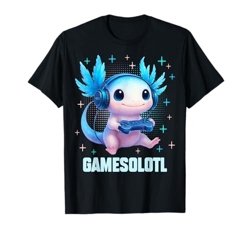 Gamesolotl Axolotl Video Gamer Kawaii Anime Geschenke Jungen Teens T-Shirt von Axolotl Graphic Tees Game Gaming Christmas Kids