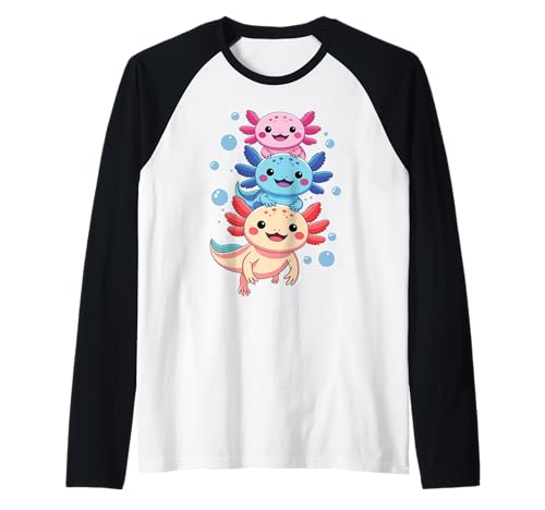 Axolotl Kawaii Anime Cute Axolotls for Boys Girls Men Kids Raglan von Axolotl Kawaii Anime Cute Axolotls Design