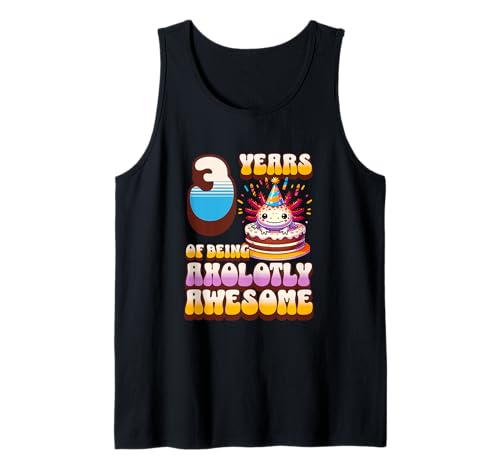 3 Jahre Axolotly Awesome Cute Axolotl 3. Geburtstag Kinder Tank Top von Axolotl Kids Birthday Party Apparel Gifts Store