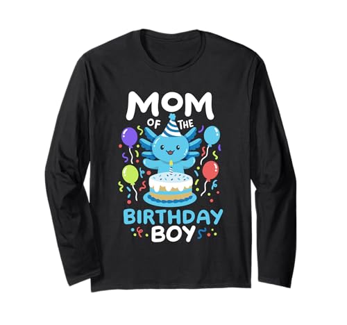 Mutter des Geburtstags Junge Kinder Axolotl Bday Family Matching Langarmshirt von Axolotl Kids Birthday Party Apparel Gifts Store